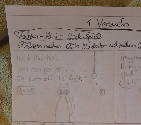 Mimi-Miau-Moves Erste Skizze